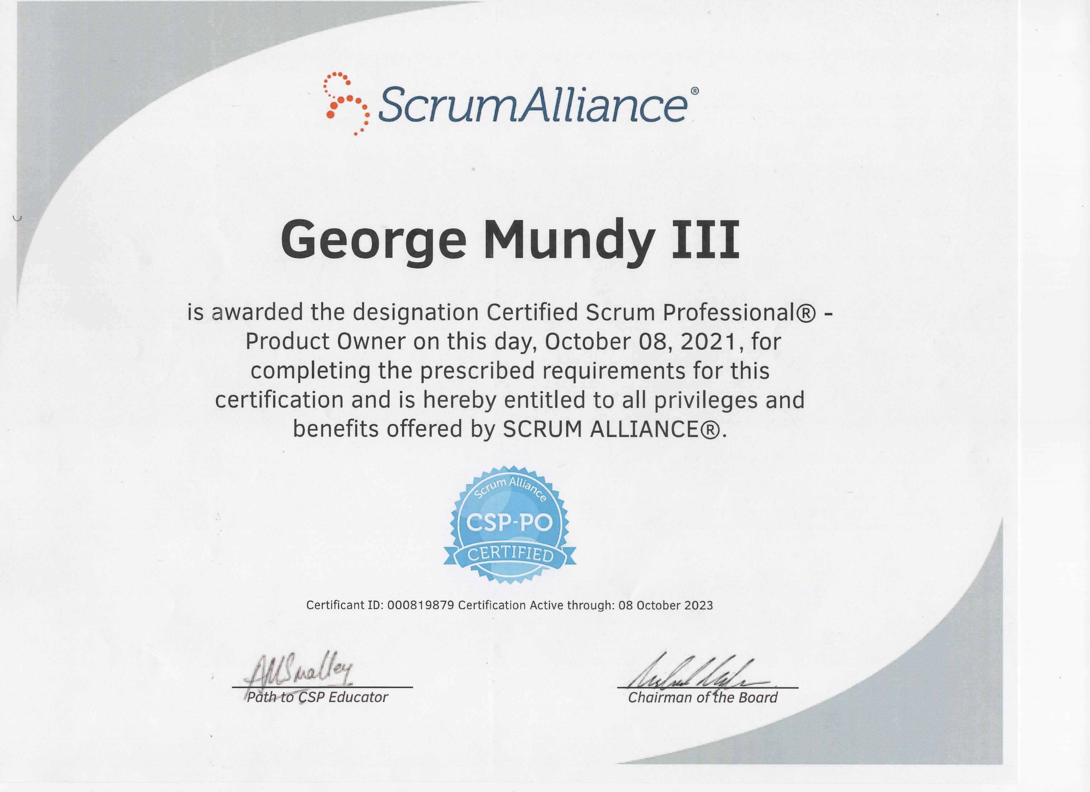 Certified Scrum Professional Product Owner